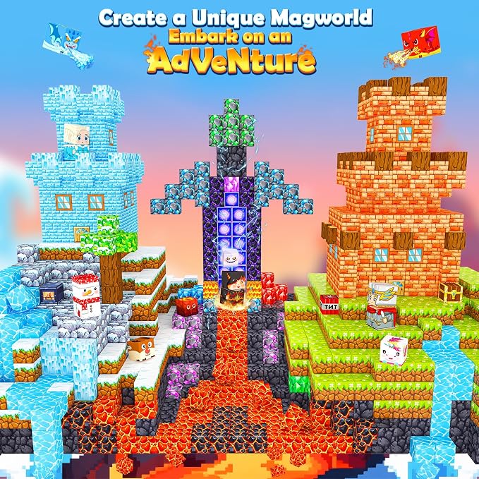 200PCS Magnetic Blocks - Build Mine Magnet World, Magnetic Building Blocks for Kids Ages 4-6 6-8 8-12, STEM Educational Sensory Toys for Boys & Girls, Birthday Toys Gifts for Kids - Image 2