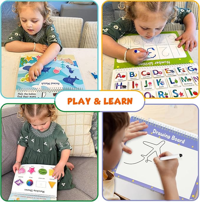 BenBen Busy Book for Toddlers 3-5, Pre-Assembled, 30 Pages, Airplane Toys - Image 6