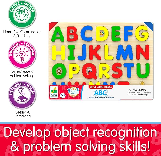 The Learning Journey: Lift & Learn ABC Puzzle - Alphabet Puzzles for Toddlers - Preschool Games & Activities for Children Ages 3-6 Years (26 Pieces) - Image 6