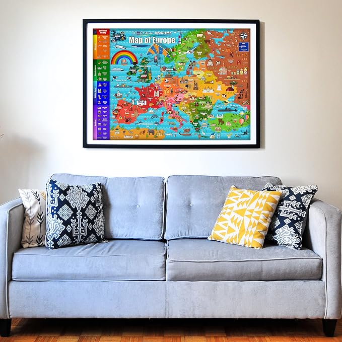Think2Master Colorful Map of Europe 1000 Pieces Jigsaw Puzzle for 13+, Teens, Adults & Families. Great Gift for stimulating Interest in the European Map. Size: 26.8” X 18.9” - Image 4