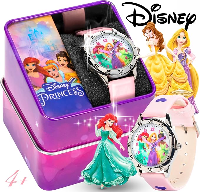 Disney Princess Time Teacher Watch for Kids – Easy Analog Time Learning, Colorful Princess Design, Adjustable Strap - Image 2
