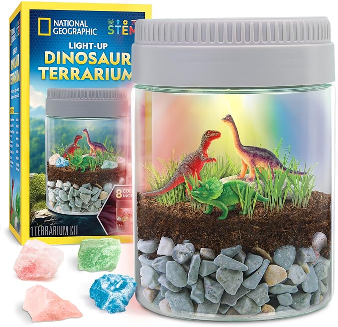 National Geographic Light-Up Dinosaur Terrarium Science Kit for Kids by BlueMarbleToys