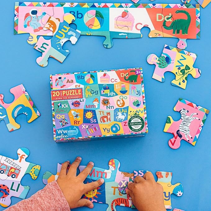 eeBoo Learn the Alphabet 20 Giant Piece Children's Puzzle, 15" x 11" - Image 4