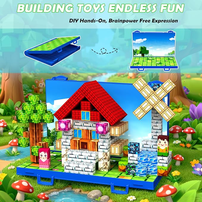 120PCS Magnetic Blocks, Forset Magnetic Building Blocks Tiles for Kids 3+ - Image 3