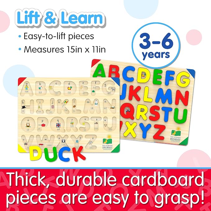The Learning Journey: Lift & Learn ABC Puzzle - Alphabet Puzzles for Toddlers - Preschool Games & Activities for Children Ages 3-6 Years (26 Pieces) - Image 3
