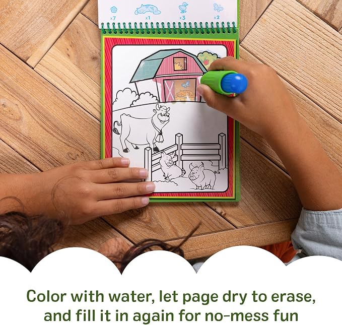 Melissa & Doug On the Go Water Wow! Mess Free Coloring Book, Reusable Water-Reveal Activity Pad, Animals, Travel Toys, Party Favors, For Toddlers & Kids Ages 3+ - FSC Certified - Image 2