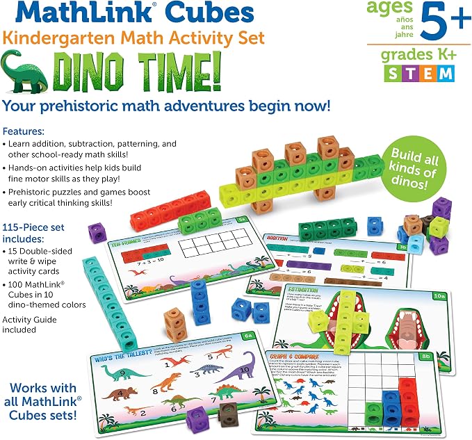Learning Resources MathLink Cubes Activity Set: Dino Time - Image 5