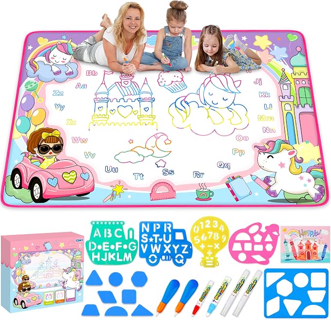 Magic Water Doodle Mat - Kids Painting Drawing Board, Gift Toy for Ages 2-9 by Toyk