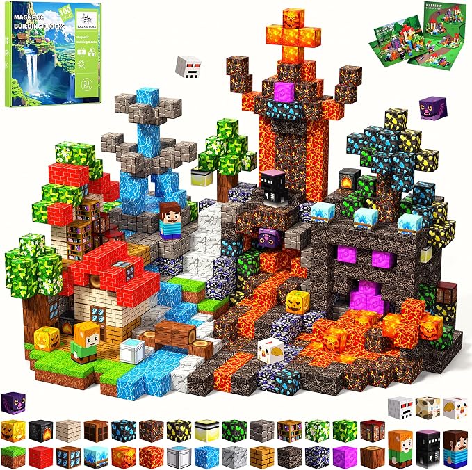 100PCS Magnetic Block, STEM Educational Magnetic Building Cubes by Unknown