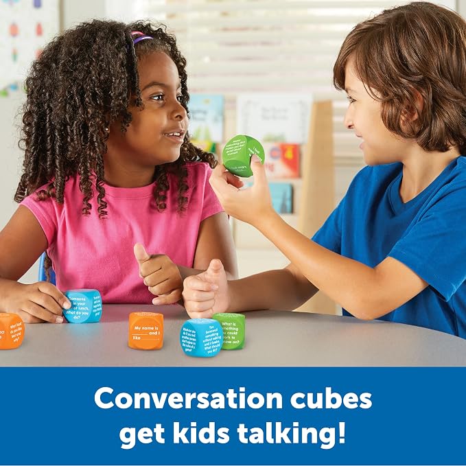 Learning Resources Let's Talk Cubes - Social Emotional Activities, Speech Therapy Materials, Ice Breaker, Occupational Sensory Gifts For Boys And Girls, Classroom Must Haves, Teacher Supplies - Image 2