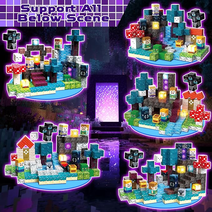 200 PCS Magnetic Blocks - Light Up Magnetic Building Blocks for Kids, Magnet Cubes Stacking for Boys Girls, STEM Montessori Sensory Toys Ages 3 4 5 6 7 8 9 10 11 12 13 Birthday Gifts - Image 3
