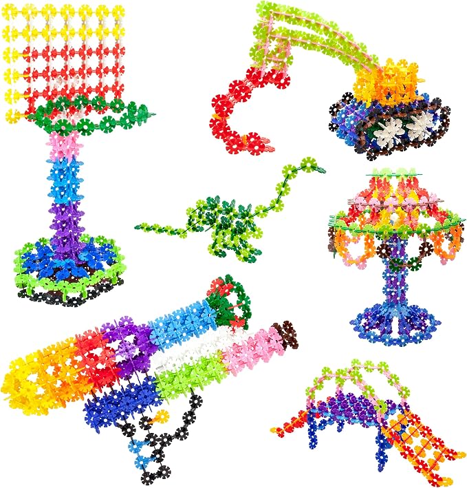 PicassoTiles 550 Piece Building Chips Interlocking Construction Toys Creative Disc Block Toy Kit 3D Stacking Puzzle STEM Learning Early Education for Preschool Montessori Kids Boys Girls Age 3 PTF55 by PicassoTiles