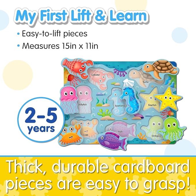 The Learning Journey: Under The Sea Lift & Learn - 26 Piece Puzzle - Ocean Friends Puzzles for Toddlers - Preschool Games & Activities for Preschool Games & Activities for Children Ages 2-5 Years - Image 3