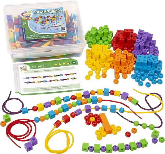 Kids First Math: Lacing Beads Math Kit w/Activity Cards | Develop Skills in Counting, Sorting, Sequencing, Pattern Recognition | Visual Hands-on Math for at-Home or Classroom Learning, Ages 3+ by Unknown