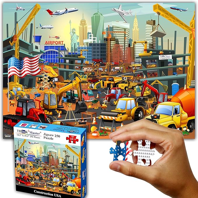 Think2Master Construction in New York City, USA 250 Pieces Jigsaw Puzzle. Great Puzzle for Adults and Seniors. Easier to Handle Larger Pieces. Size: 14.2” X 19.3” - Image 7