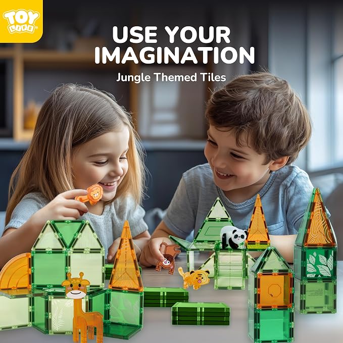 TOY Life Forest Animal Magnetic Tiles, 38-Piece STEM Set, Ages 3-8 - Image 4