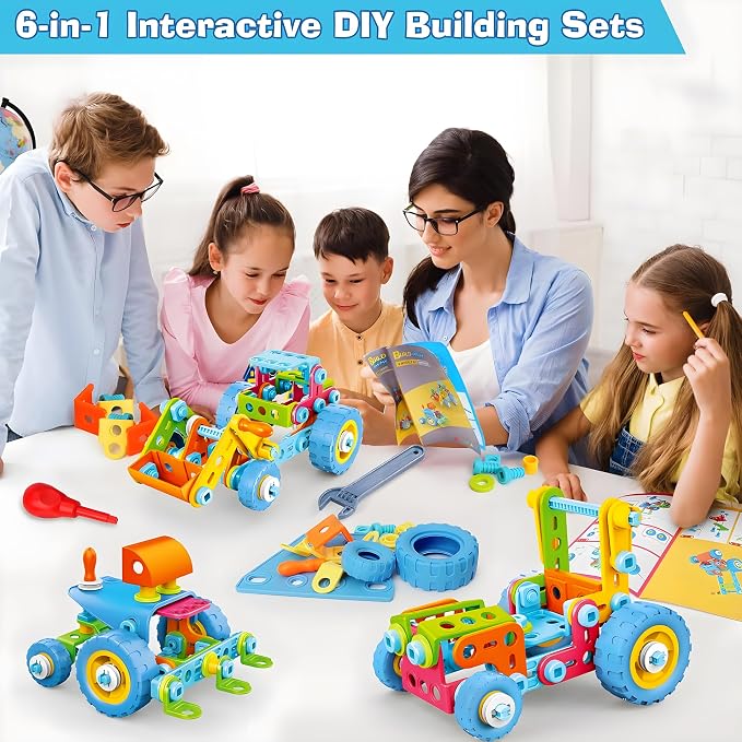MOONTOY STEM Toys for 3 4 5 6 7 8+ Year Old Boy Birthday Gift, Building Toys for Kid Age 4-8 5-7 6-8 8-12, Preschool Educational Stem Kit Creative Activities for Boys Girls Christmas Idea Gift 118pcs - Image 4
