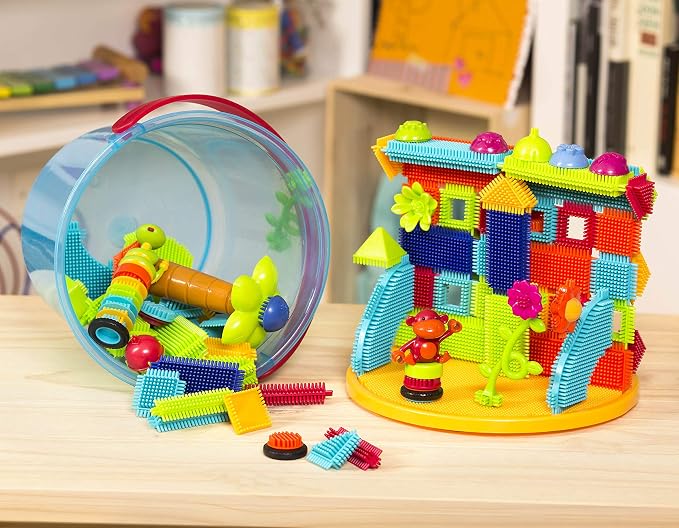 Battat Bristle Blocks Jungle Adventure Bucket, 128-Piece Building Set - Image 6