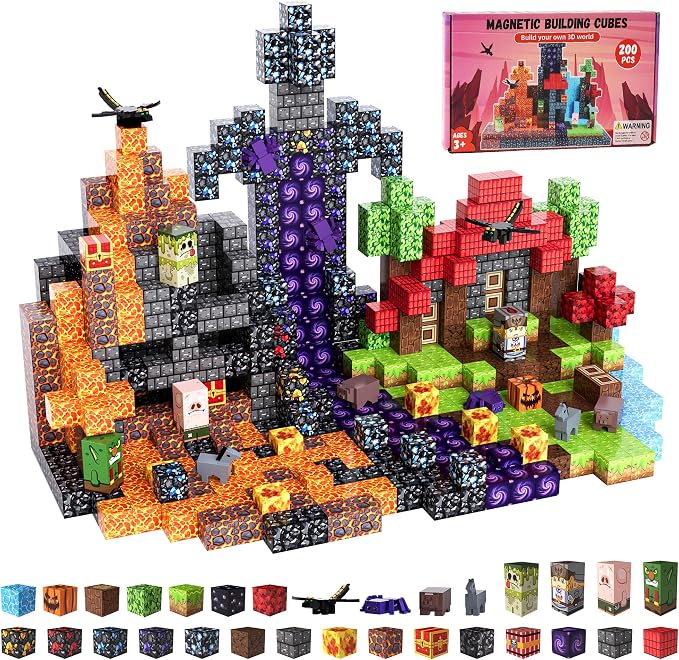 200PCS Magnetic Blocks, Magnetic Building Blocks, 0.78in Magnetic Building by Fitrobust
