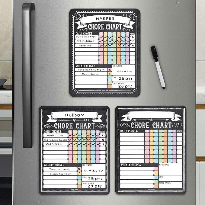 Magnetic Chore Chart for Kids Multiple Kids Chore Board for Home and School by HadleyDesigns