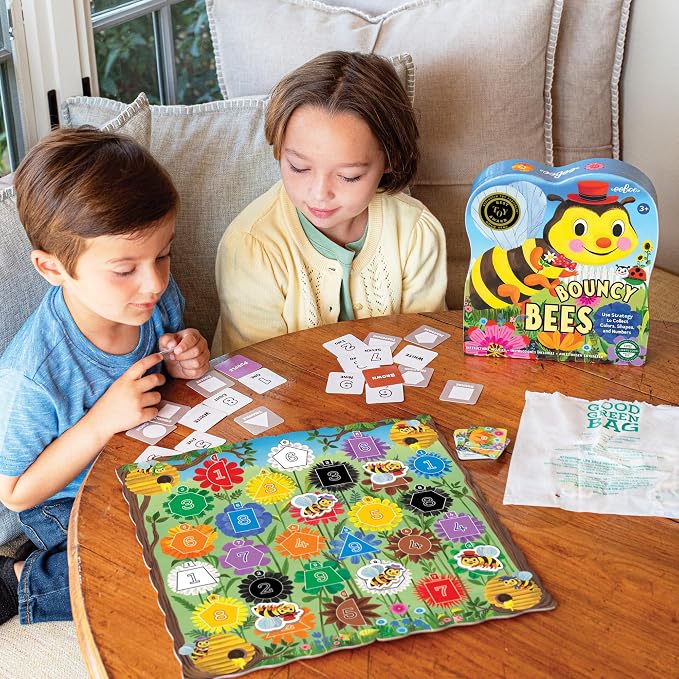 eeBoo: Bouncy Bees Board Game, Learn Colors Numbers and Shapes, Strategy Game for 2-4 Players, Screen-Free Fun, Kids Ages 3 and up - Image 5