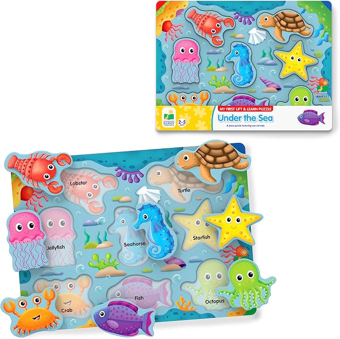 The Learning Journey: Under The Sea Lift & Learn - 26 Piece Puzzle - Ocean Friends Puzzles for Toddlers - Preschool Games & Activities for Preschool Games & Activities for Children Ages 2-5 Years by TheLearningJourney