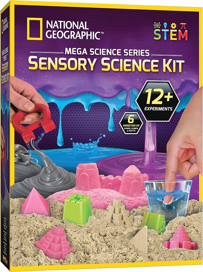 National Geographic Mega Sensory Science Kit with Slime, Moon Sand & Putty by BlueMarbleToys