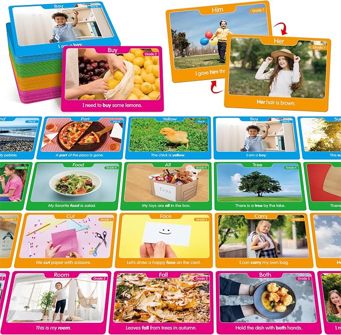288 Dolch & Fry Sight Words for Kids, 144 Flashcards in 4 Levels by SpriteGru