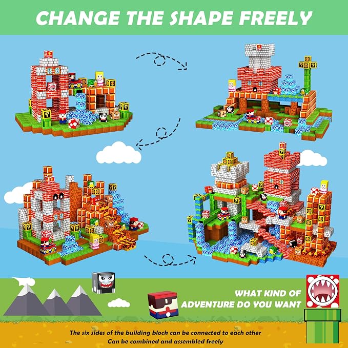 Magnetic Blocks, 220PCS Magnetic Building Blocks Tiles for Kids Aged 3-10 - Image 4