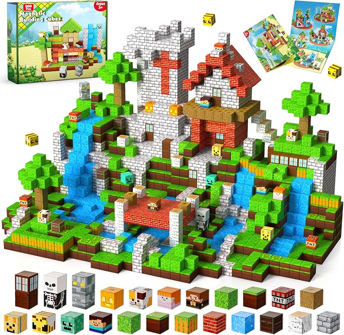 ToyUnited 200PCS Magnetic Blocks - Magnetic Building Blocks, Magnet Cubes Game, Stacking Forest Set, STEM Montessori Sensory Stacking Toys for Kids Boys and Girls Ages 3+ Birthday Gifts by BuildCreateExplore