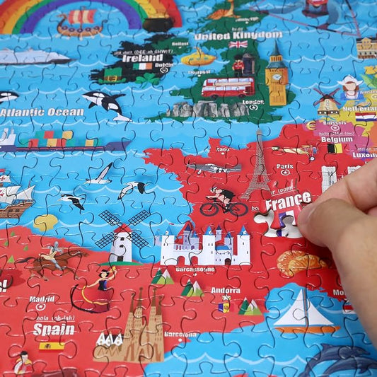 Think2Master Colorful Map of Europe 1000 Pieces Jigsaw Puzzle for 13+, Teens, Adults & Families. Great Gift for stimulating Interest in the European Map. Size: 26.8” X 18.9” - Image 2