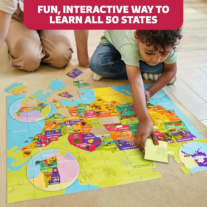 United States Puzzle for Kids with US Map, 50 States & Capitals of the USA - Image 2