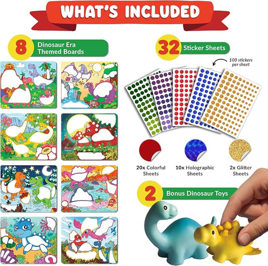 Dot Sticker Art Activity - Dinosaurs, Educational Toys for 3 Year Old Boys - Image 2