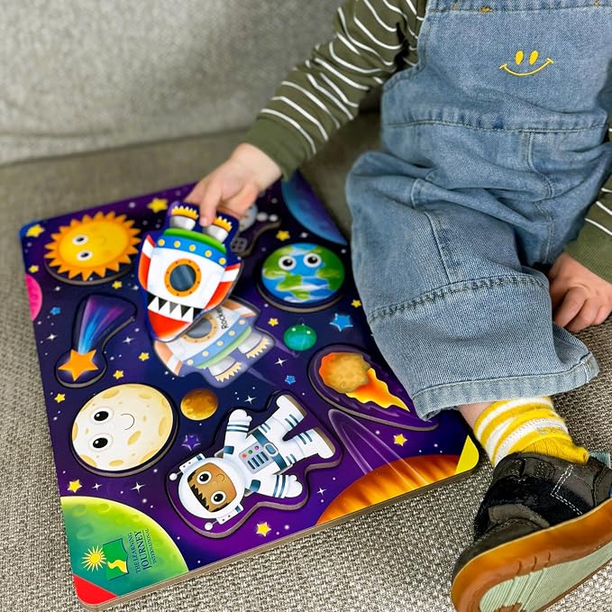 The Learning Journey Space Puzzle Lift & Learn - 26 Pieces - Cardboard, Outer Space Theme for Toddlers 2-5 Years - Image 4