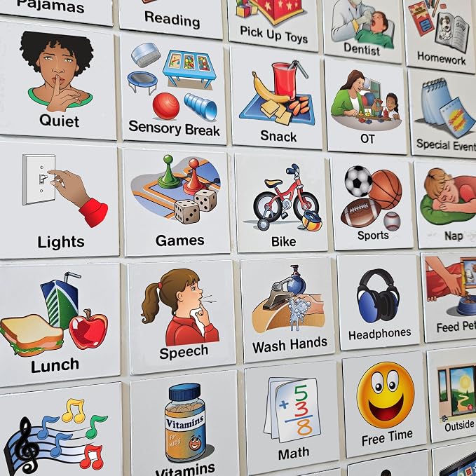 153 pc Daily Visual Schedule Magnets for Kids-Create Healthy Routines, Reminders, Kids Calendars, Chore Charts & Behavioral Supports for Kids who Thrive on visuals, Type A Toddlers, Autism & ADHD by SchKIDules
