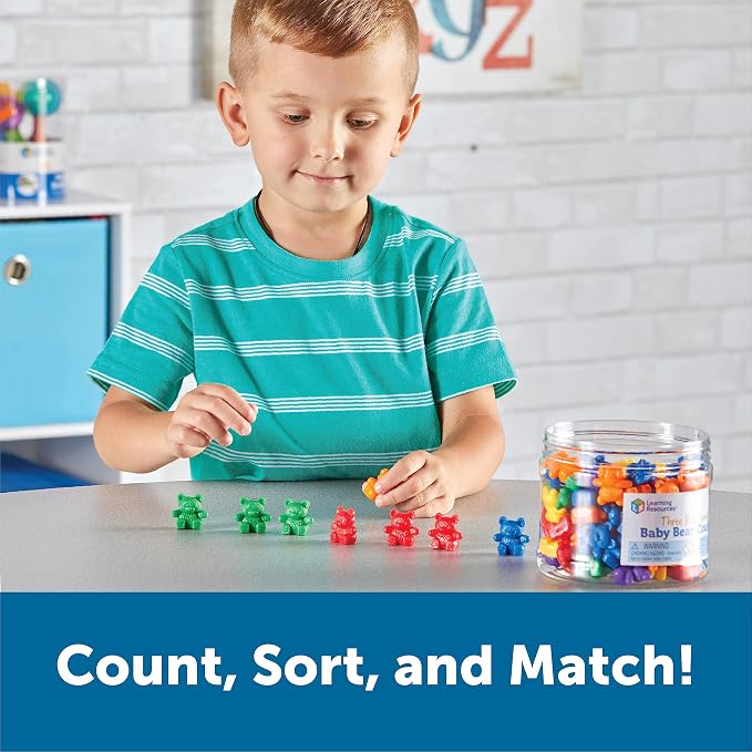 Learning Resources Baby Bear Counters - 102 Pieces, Ages 3+ | Grades Pre-K+ Toddler Learning Toys, Counters for Kids, Counting Manipulatives, Teddy Bear Counters - Image 2