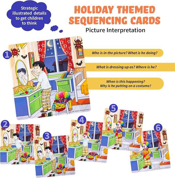 SPARK INNOVATIONS Holiday Tell A Story Cards, Sequencing Game, Speech Therapy Materials, Autism Game, ABA Therapy Materials, Social Skills Games, ESL, ELL - Image 2