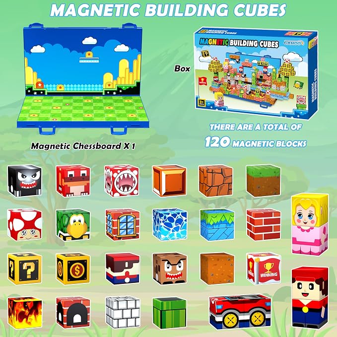 120PCS Magnetic Blocks, Magnetic Building Blocks Cubes, STEM Toy for Kid - Image 2