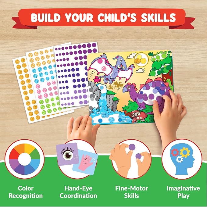Dot Sticker Art Activity - Dinosaurs, Educational Toys for 3 Year Old Boys - Image 6