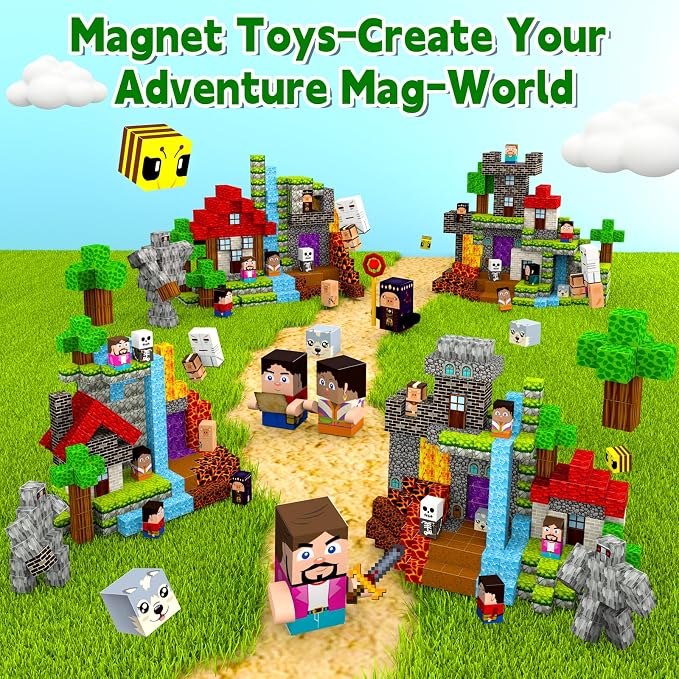 200Pcs Magnetic Blocks,Magnetic Cubes Toys for Kids Ages 4-8(11 characters) - Image 3