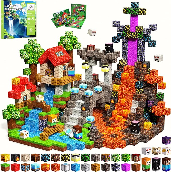 100PCS Magnetic Blocks, Magnetic Building Cubes, STEM Educational Toys by Unknown