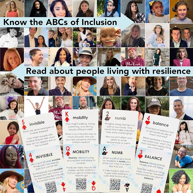Mind Brain Emotion 52 Essential Inclusion Skills - A to Z Guide to Kindness, Compassion, Respect for Diversity and Disabilities - Educational Cards and Health Advocate to Teach Kids Empathy - Image 5