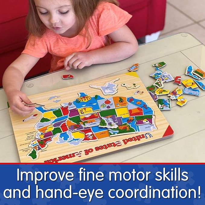 The Learning Journey Lift & Learn Puzzle - USA Map Puzzle for Kids - Preschool Toys & Gifts for Boys & Girls Ages 3 and Up - United States Puzzle for Kids - Award Winning Toys - Image 4