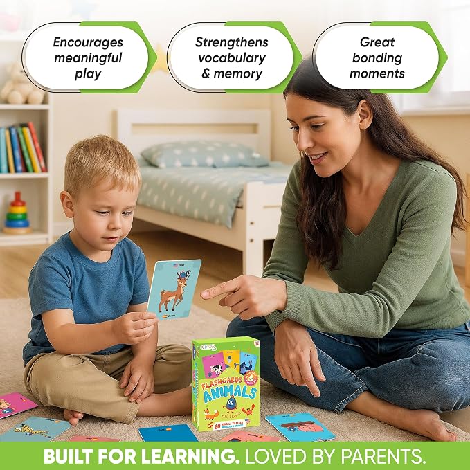 Kidrox Animals Flash Cards, English Learning Cards with Spanish Translations Included, Indestructible Double-Sided, 30 Cards - Image 3
