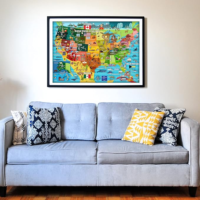 Think2Master United States Map 250 Pieces Jigsaw Puzzle. Great Gift for Adults & Seniors. Easier to Handle Larger Pieces. Size: 14.2” X 19.3” - Image 4