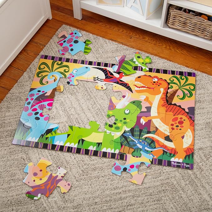 Melissa & Doug Dinosaur Dawn Jumbo Floor Puzzle (24 Pieces, 2 x 3 Feet), Jigsaw Puzzle for Preschoolers and Kids Ages 3+ - FSC Certified - Image 11