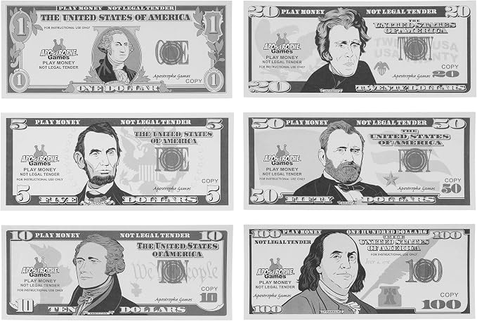 Play Money - 200Pcs $1, $5, $10, $20, $50 & $100 Bills Pretend for Kids - Image 4