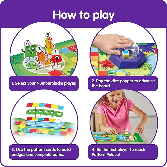 hand2mind Numberblocks Race to Pattern Palace! Board Game, Ages 3+ - Image 3