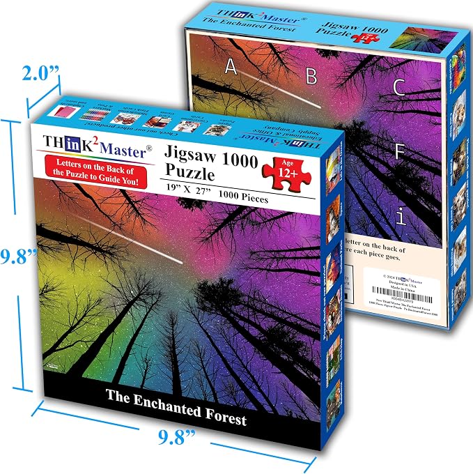 Think2Master Hard Impossible Challenging The Enchanted Forest 1000 Pieces Large Format Jigsaw Puzzle for 13+, Teens, Adults & Families. Beautiful Vibrant Gradient Artwork Size: 26.8” X 18.9” - Image 5