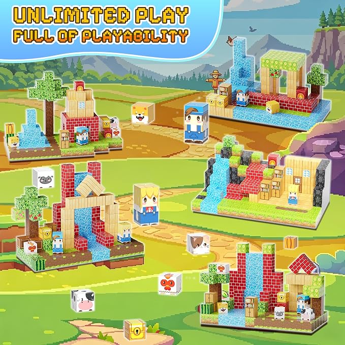 150PCS Magnetic Blocks, Magnetic Building Blocks, 0.63in Magnetic Building - Image 5